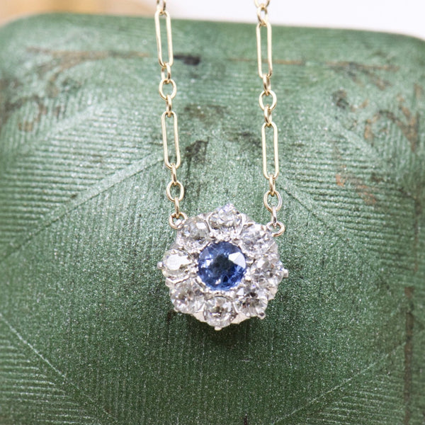 Diamond and Sapphire Stick Pin Conversion Necklace