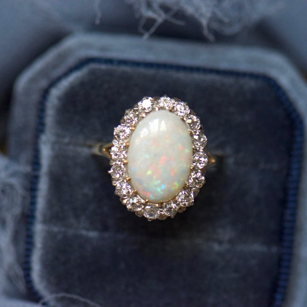 Opal and Diamond Ring