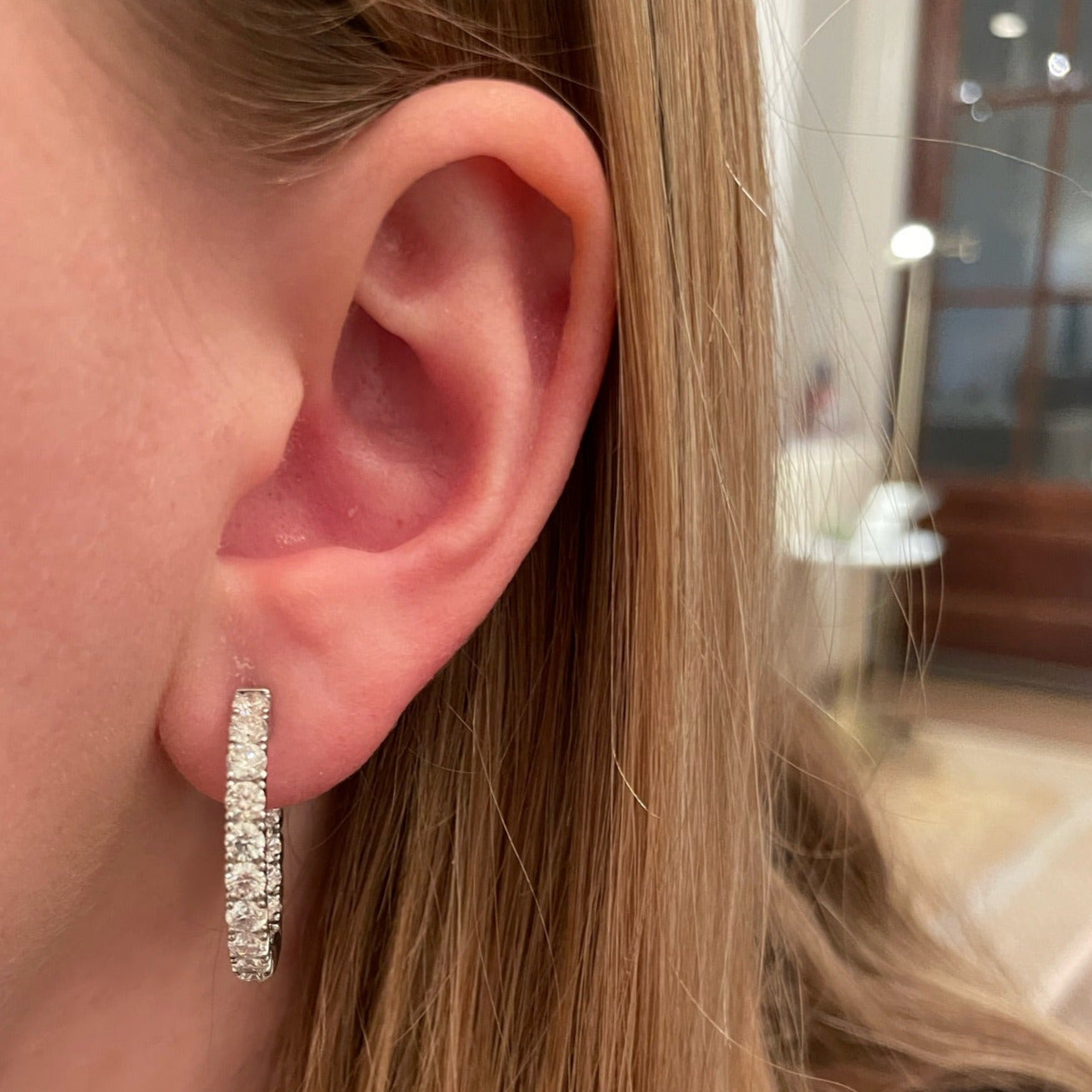 Medium Diamond Hoops