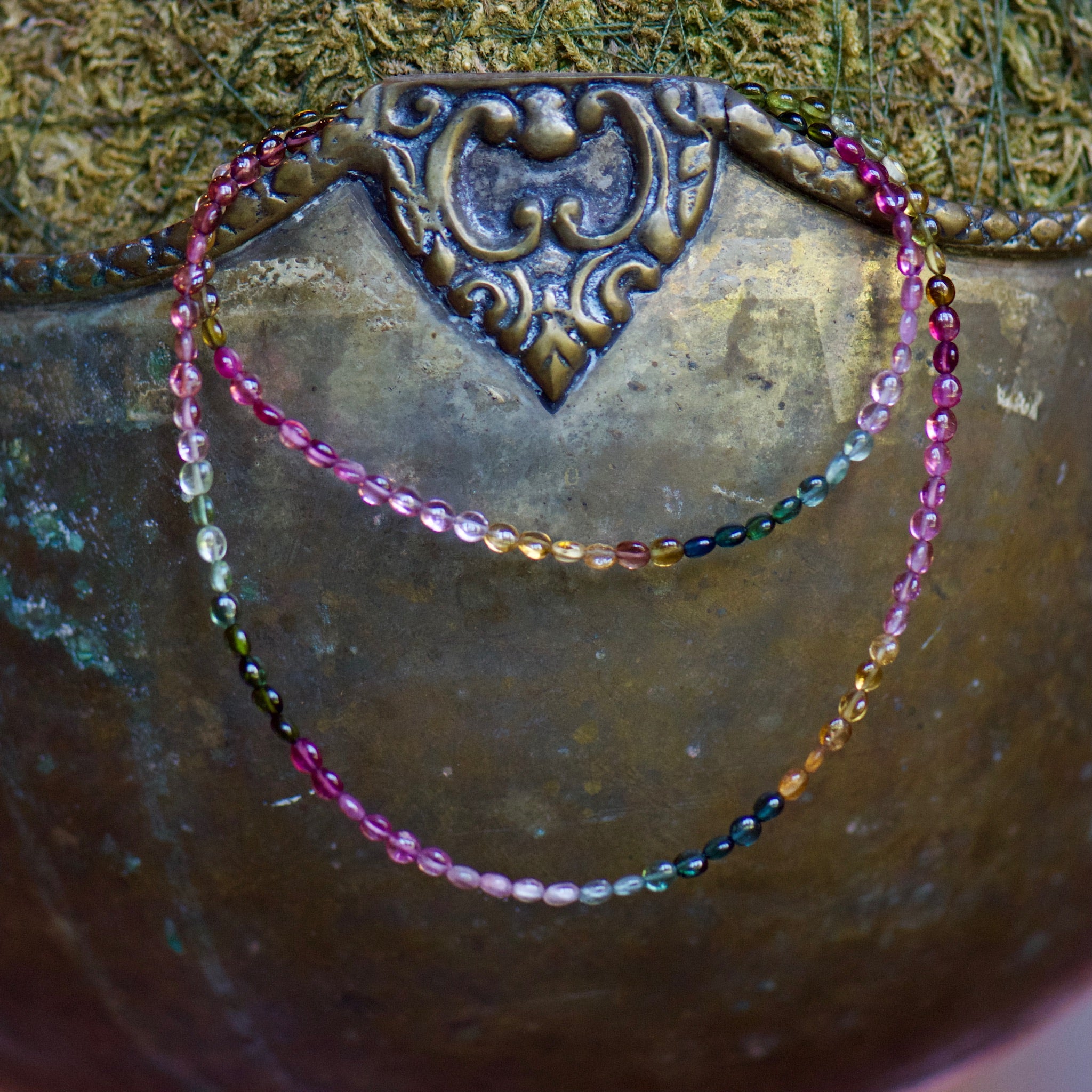 Multicolored Tourmaline Beaded Necklace