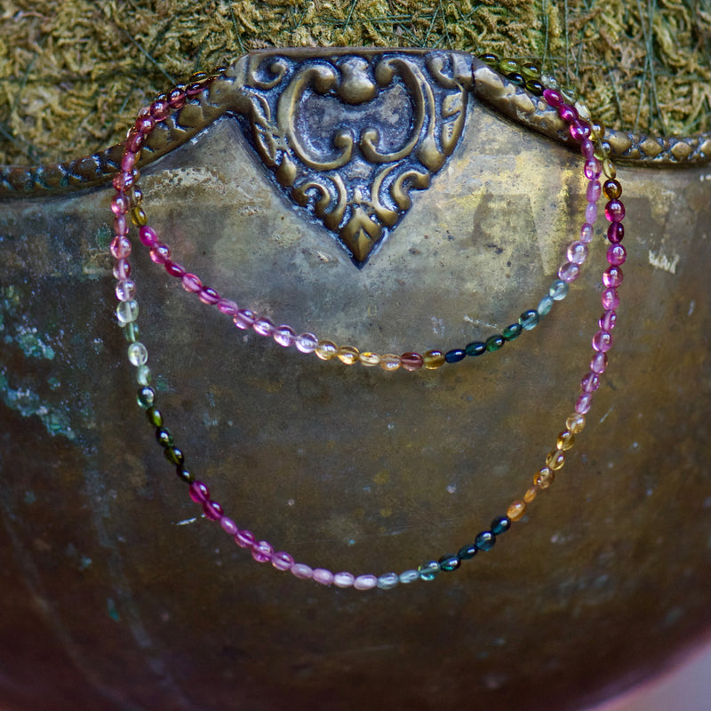 Multicolored Tourmaline Beaded Necklace