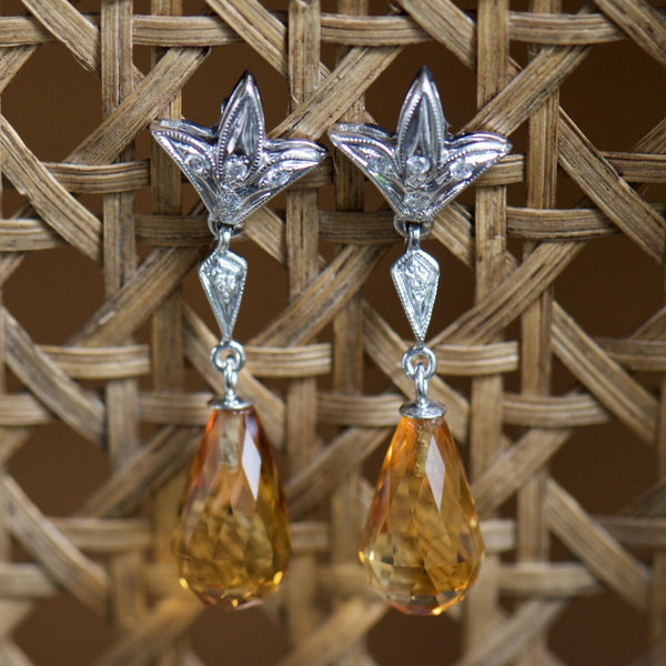 Briolette Citrine Dangle Earrings