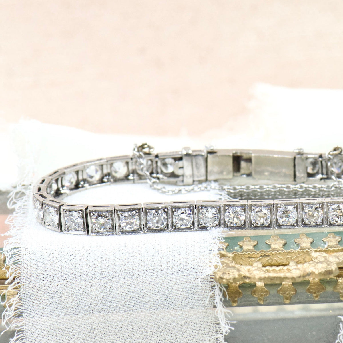 Art Deco and Diamond Line Bracelet