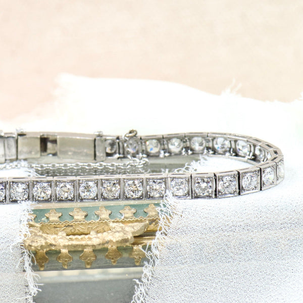 Art Deco and Diamond Line Bracelet