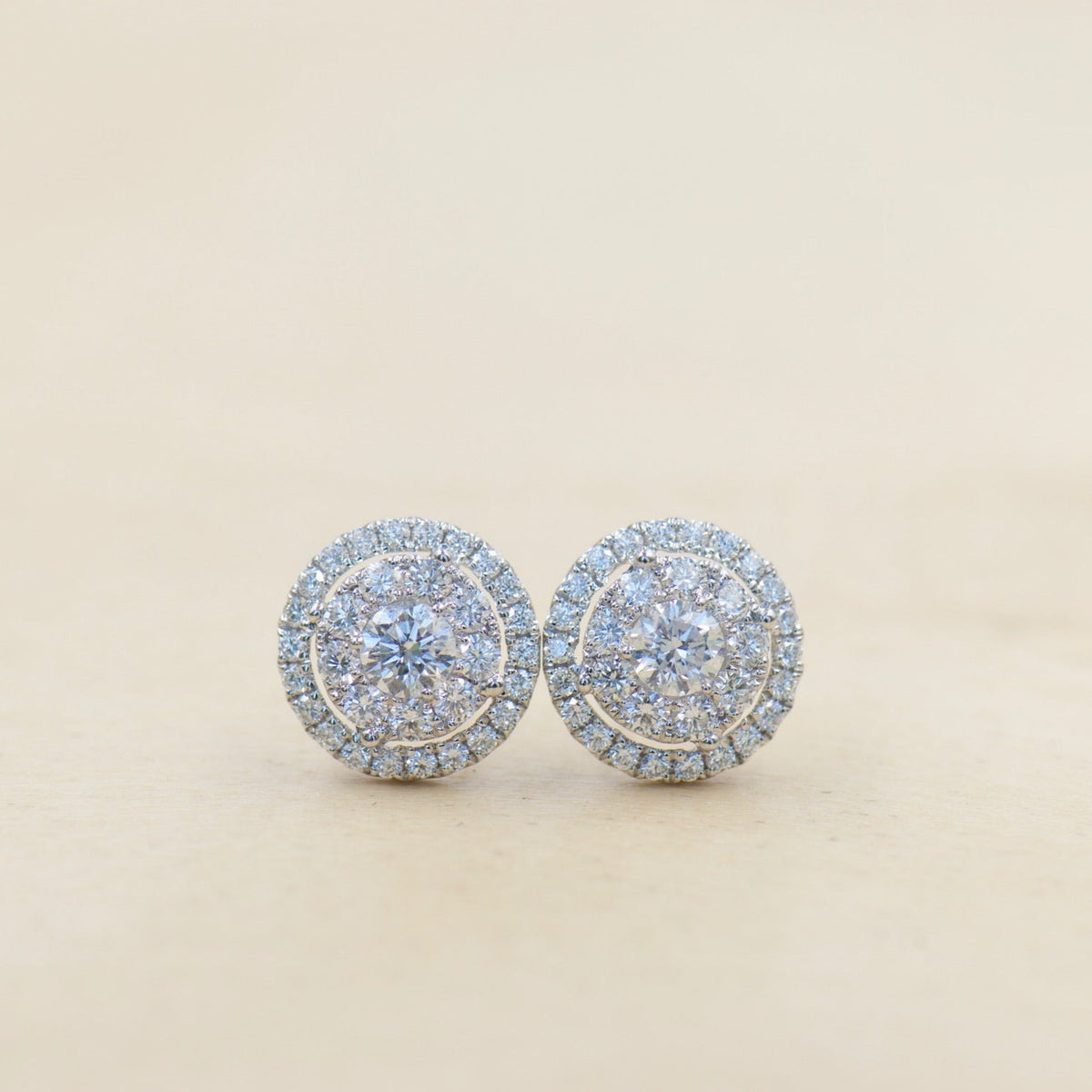 Double halo diamond Studs