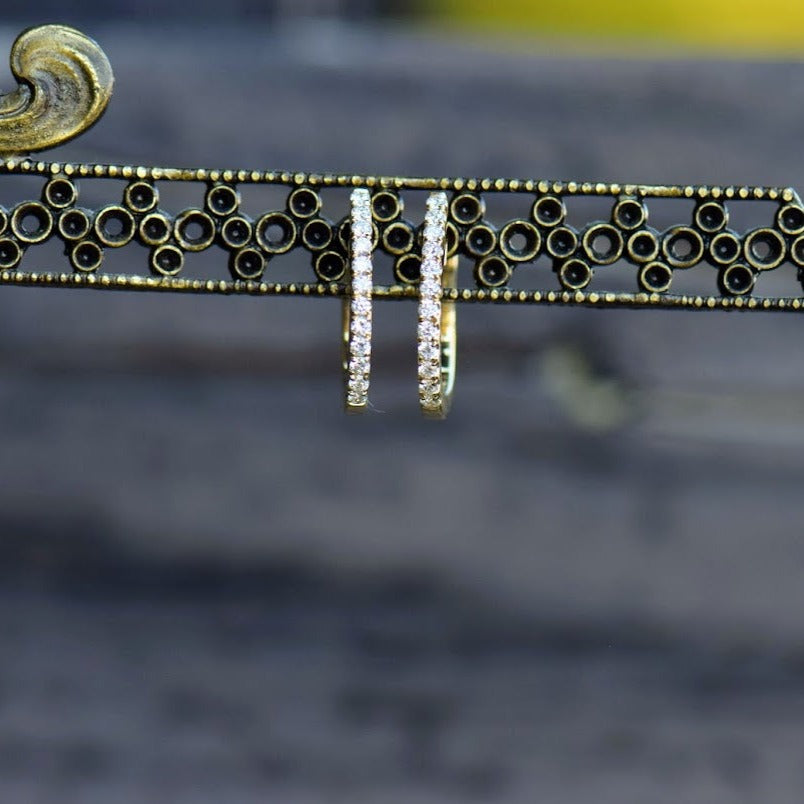Oval Diamond Hoops
