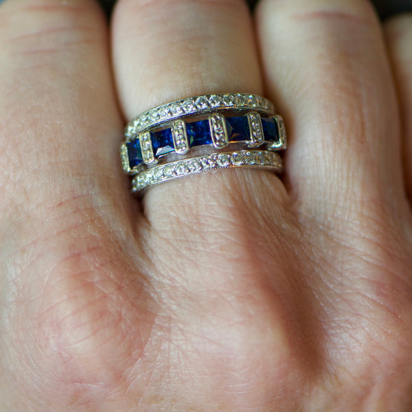 Spectacular Sapphire and Diamond Band