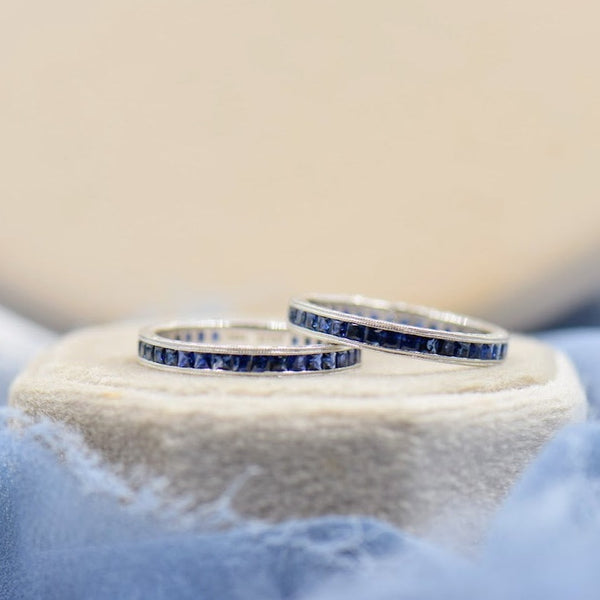 French Cut Sapphire Eternity Band