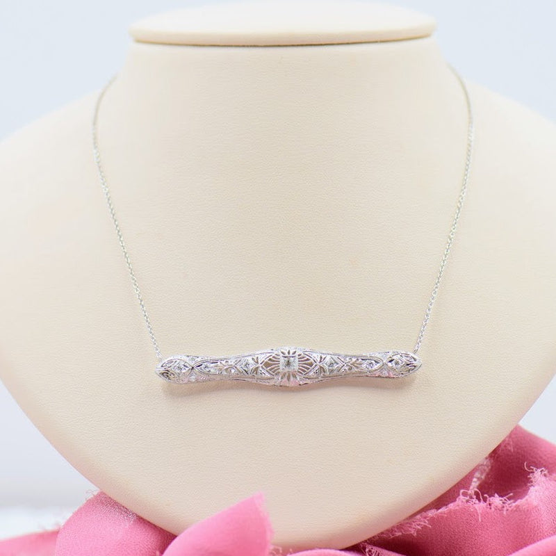 Diamond Brooch Necklace