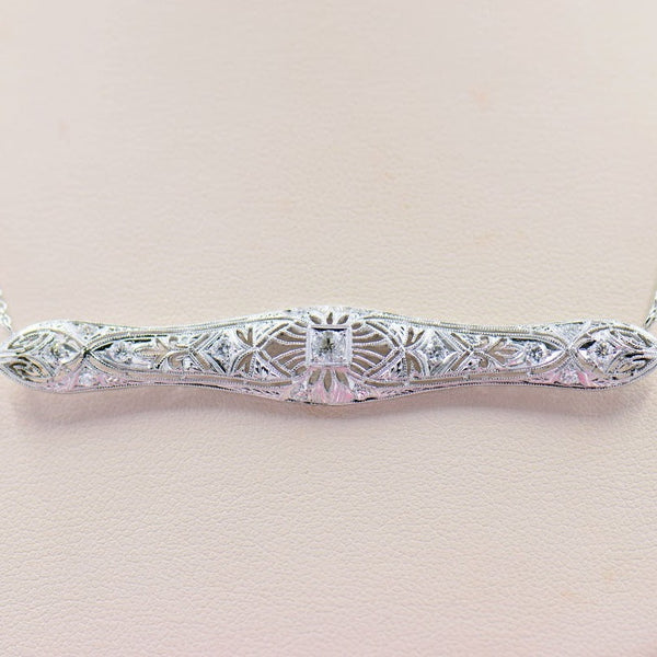 Diamond Brooch Necklace