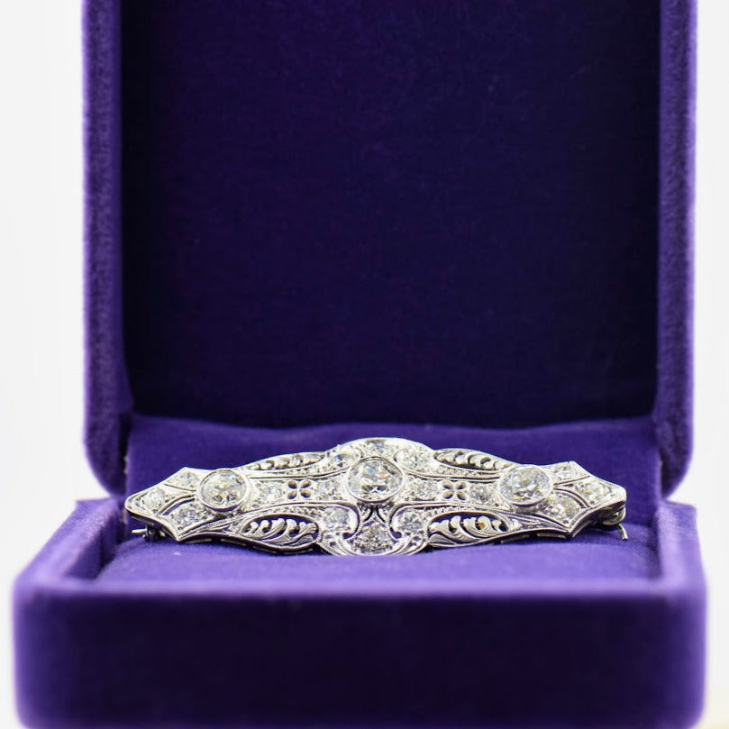 Diamond Platinum Brooch