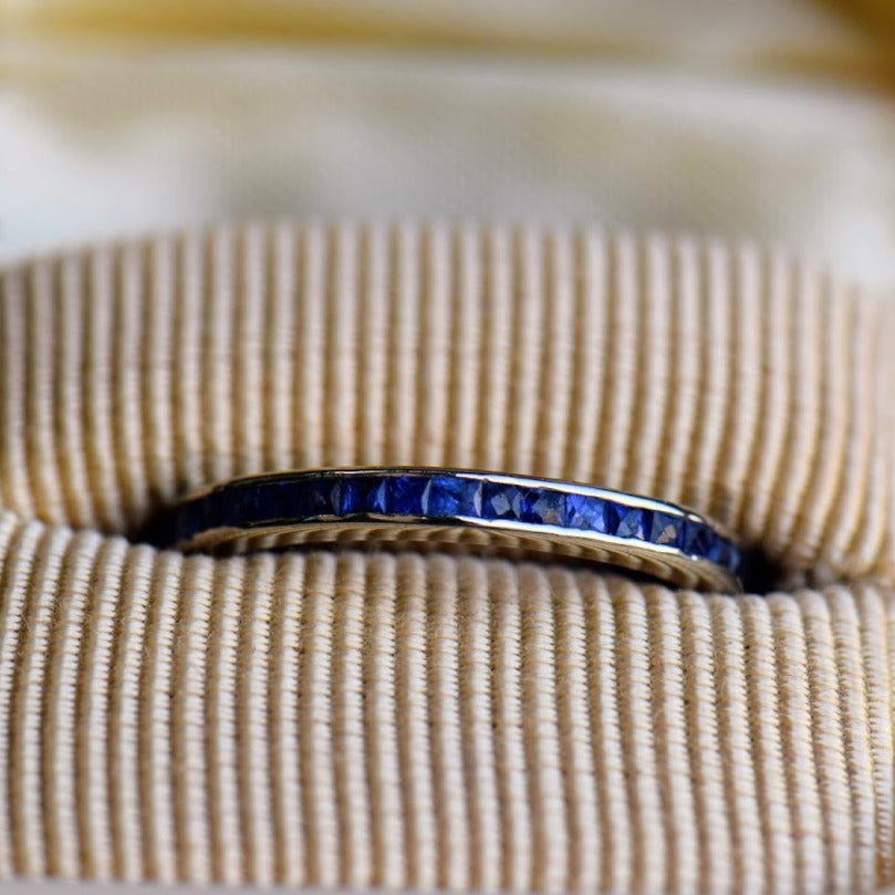 French Cut Sapphire Band