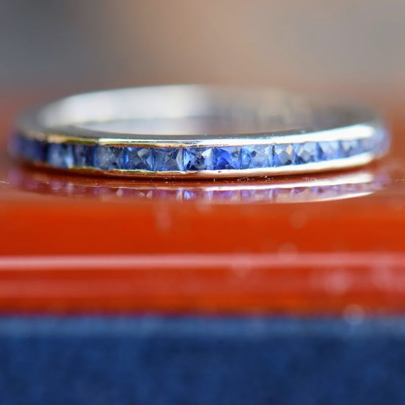 French Cut Sapphire Band