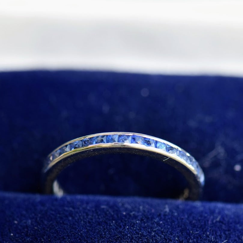 French Cut Sapphire Band