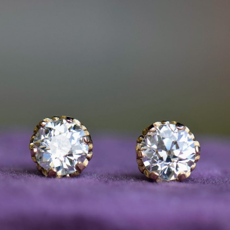 Old European Cut Diamond Studs