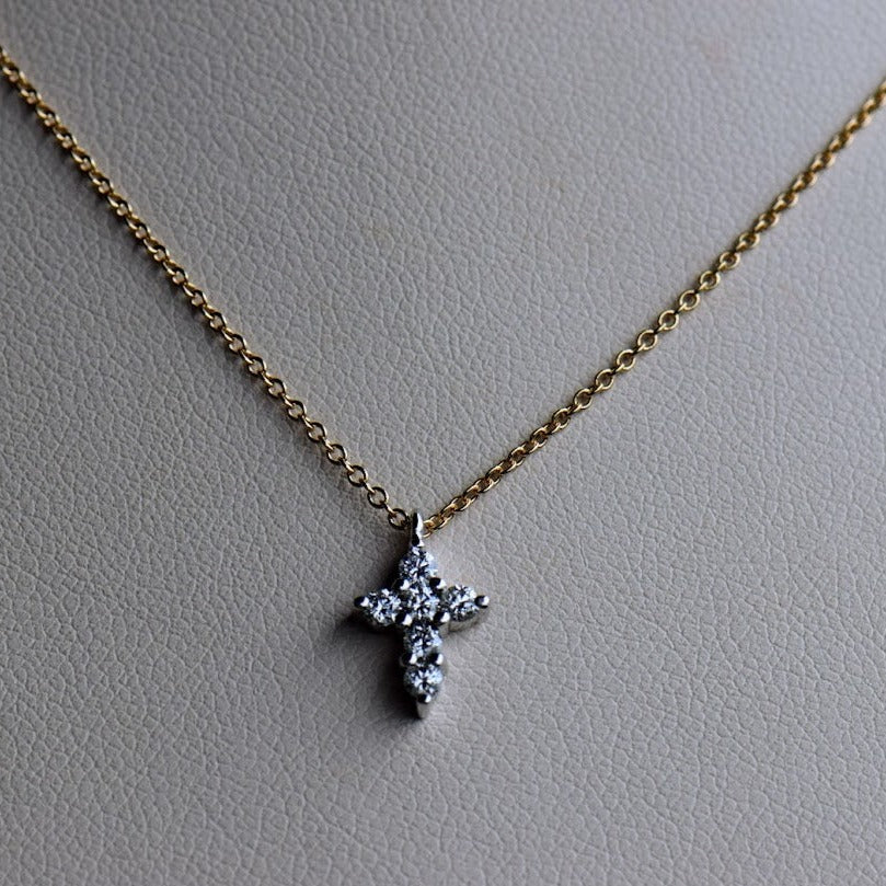 Petite Diamond Cross Necklace