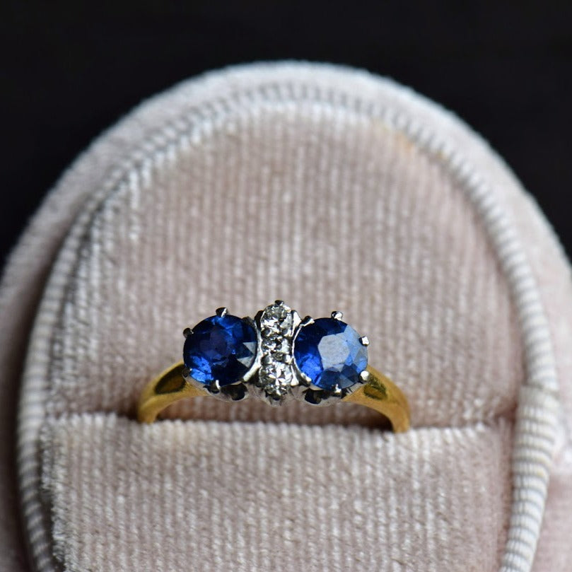 Sapphire and Diamond Vintage Ring