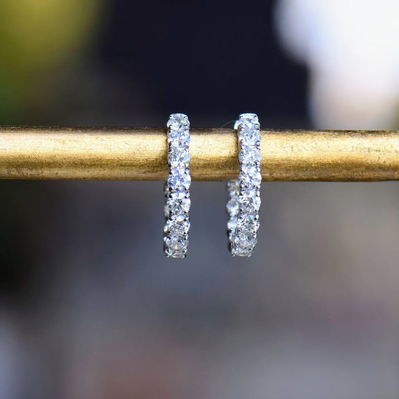 Inside Outside Diamond Hoops