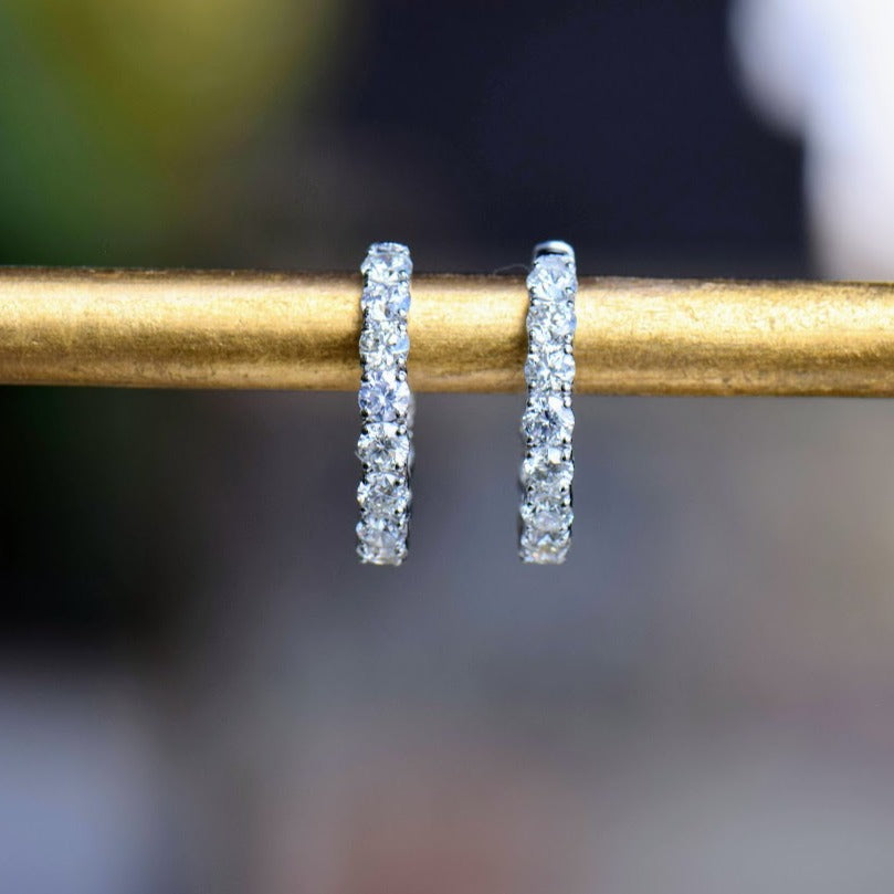 Inside Outside Diamond Hoops