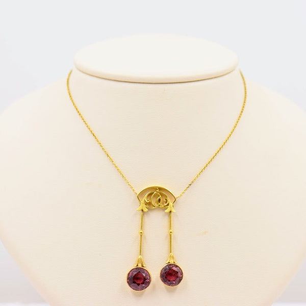 Pink Tourmaline Double Drop Necklace