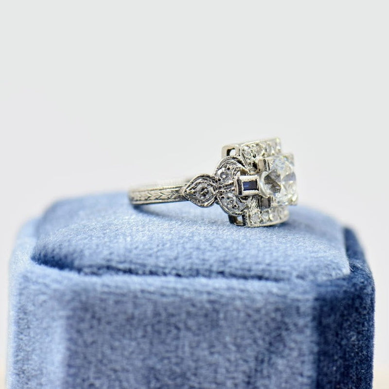 Art Deco Diamond and Sapphire Baguette Ring