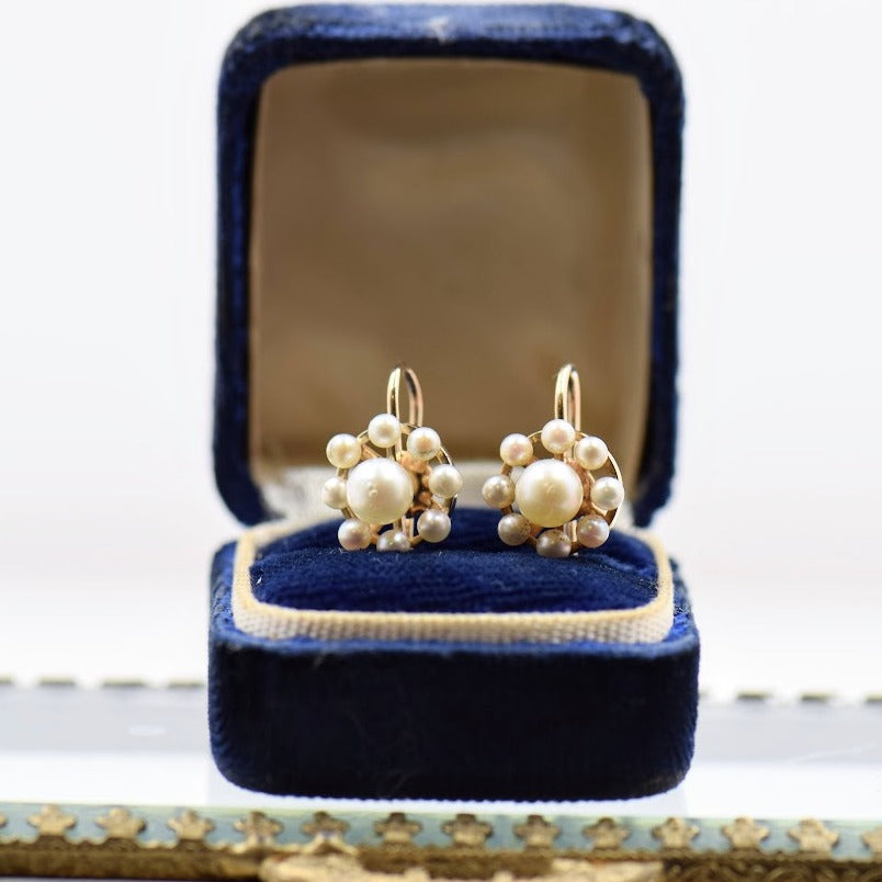 Victorian Pearl Halo Earrings