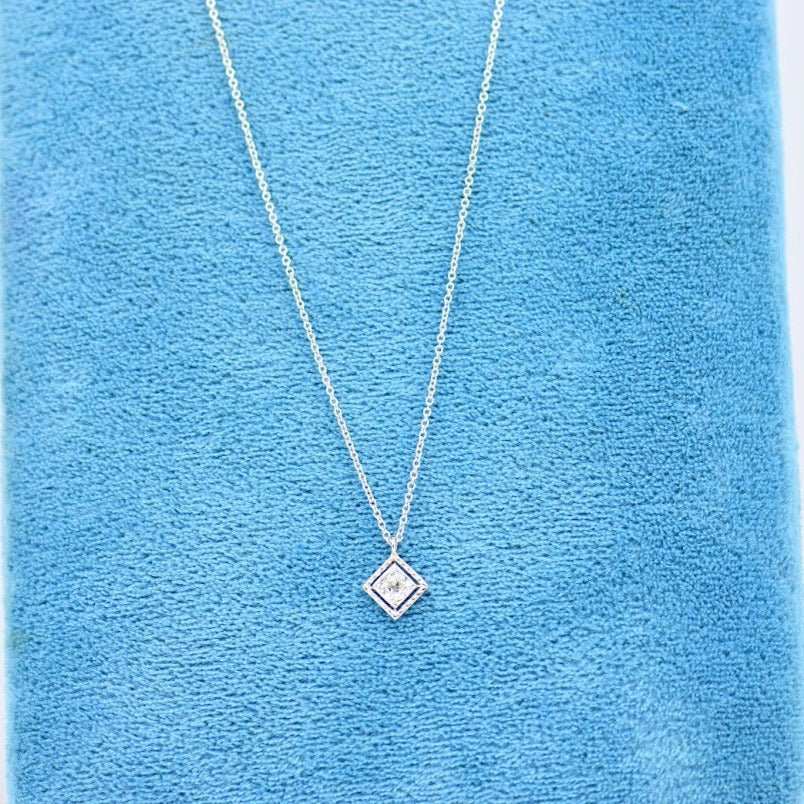 Dainty Diamond Art Deco Necklace