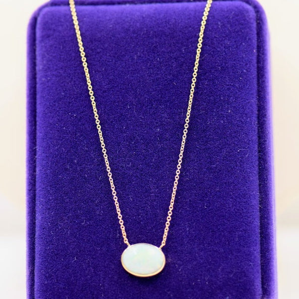 Opal Bezel Necklace