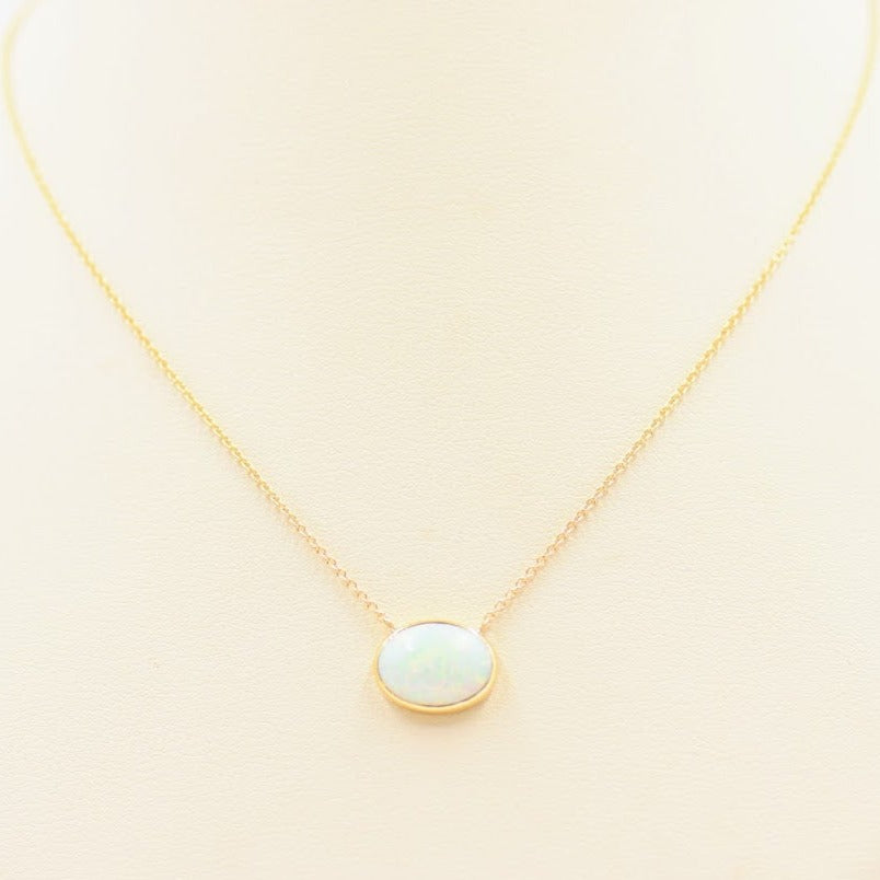 Opal Bezel Necklace