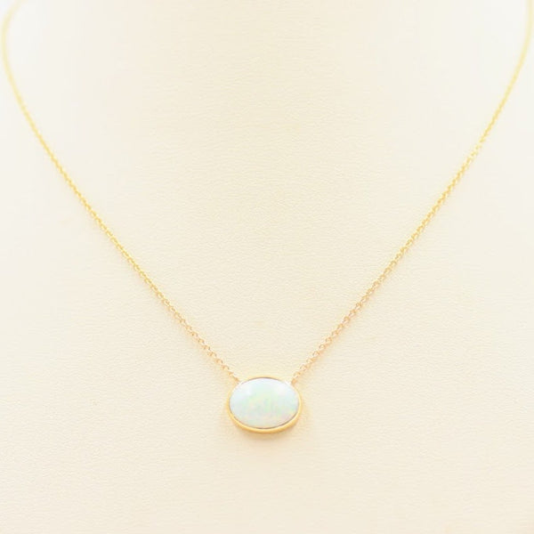 Opal Bezel Necklace