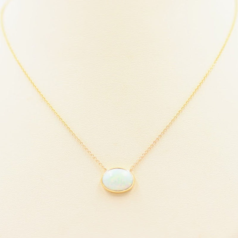 Opal Bezel Necklace