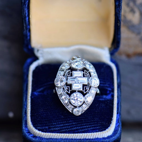 Art Deco Custom Handmade Diamond RIng