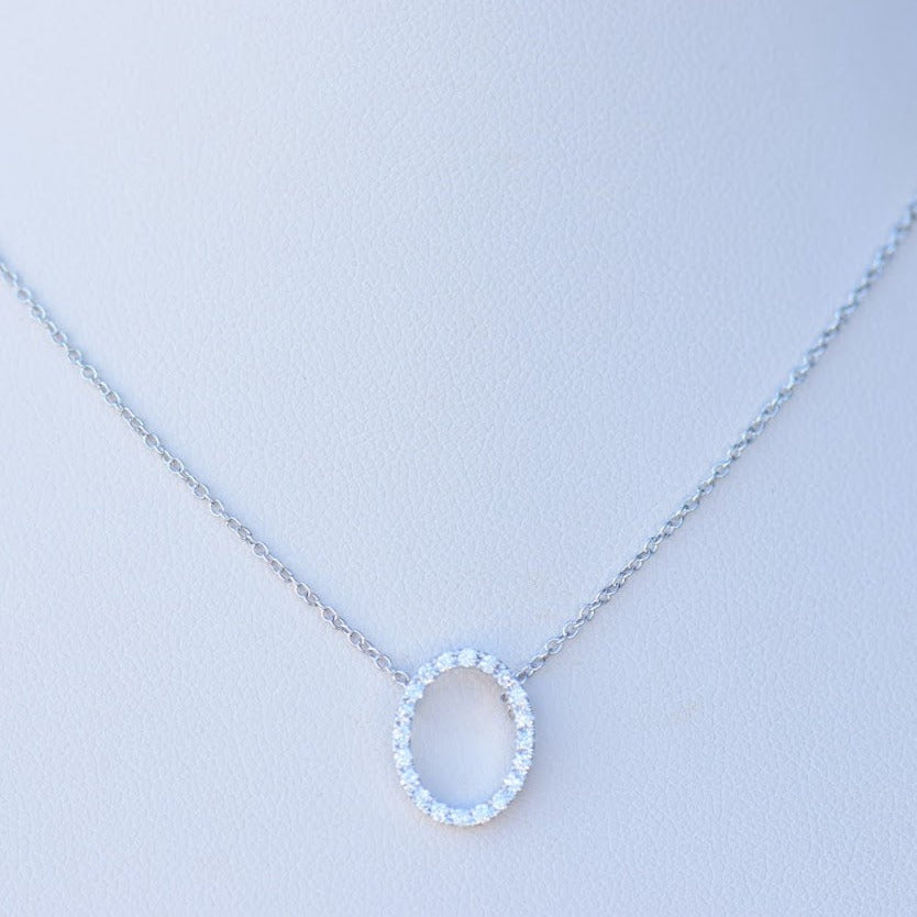 Diamond Oval Shape Necklace