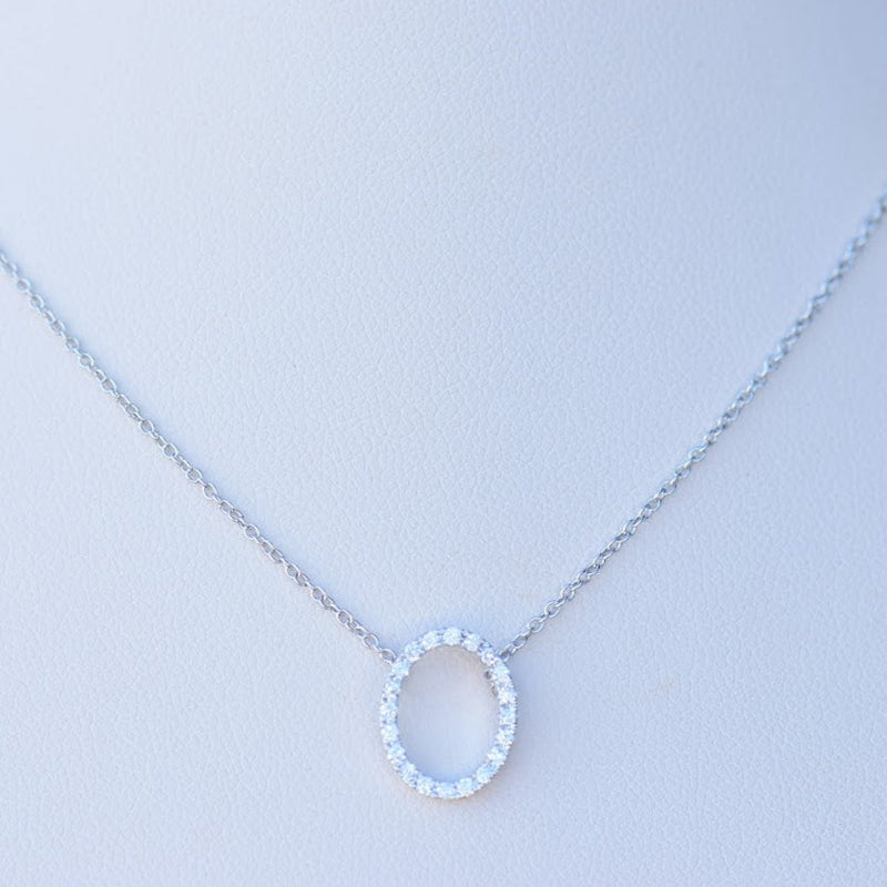 Diamond Oval Shape Necklace