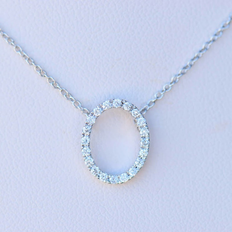 Diamond Oval Shape Necklace