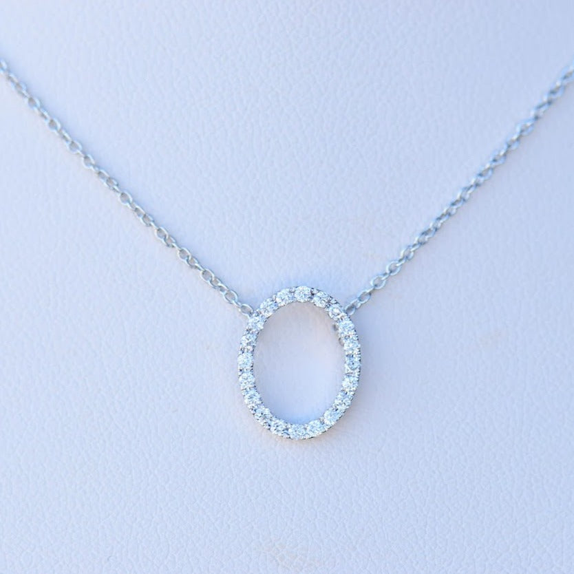 Diamond Oval Shape Necklace