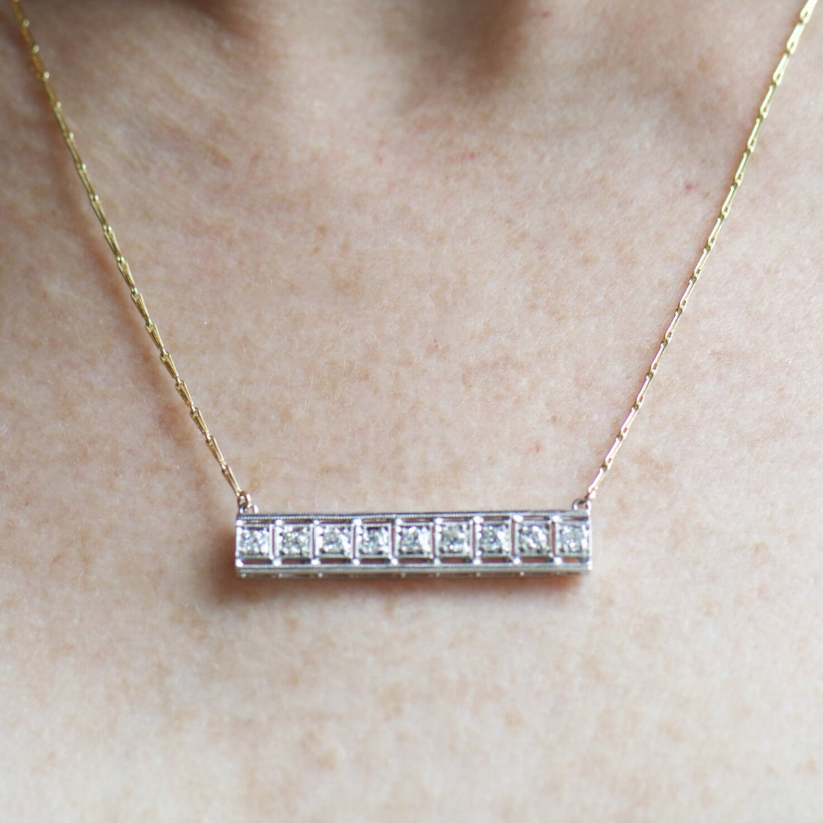 Diamond Bar Necklace