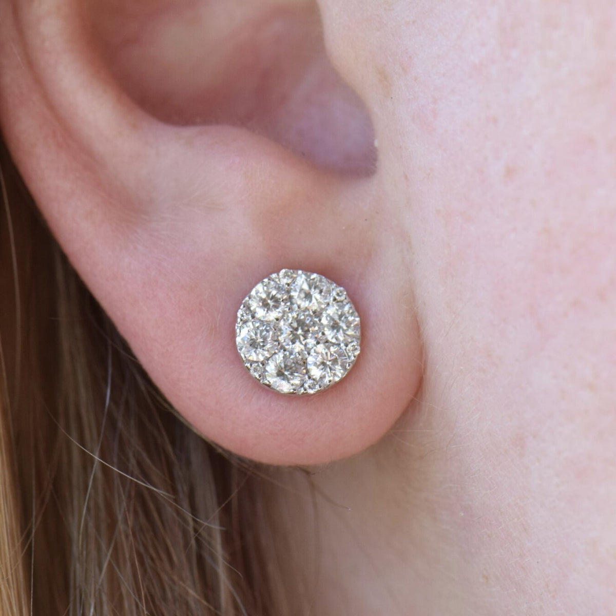 Diamond Cluster Earrings