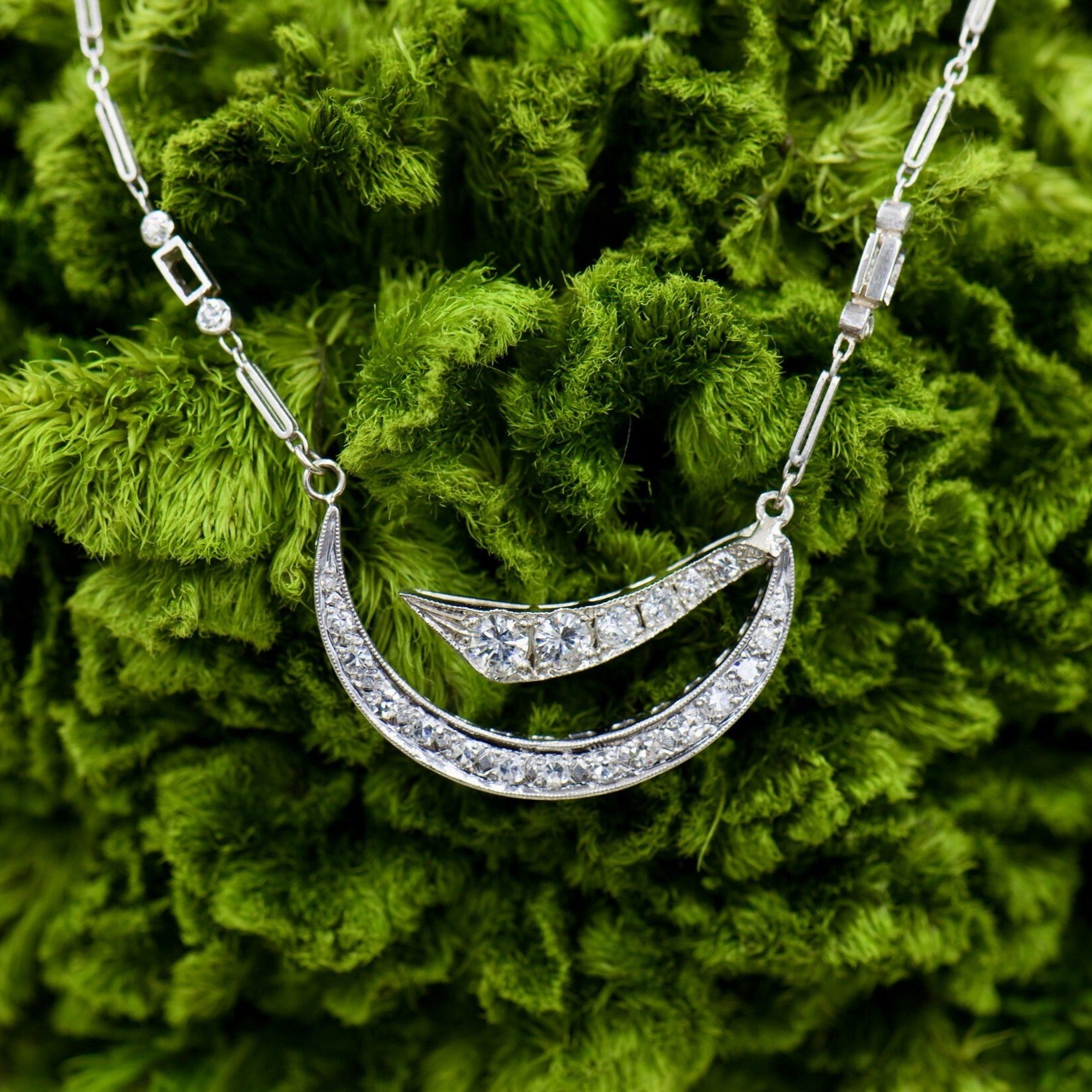 Diamond Crescent Necklace