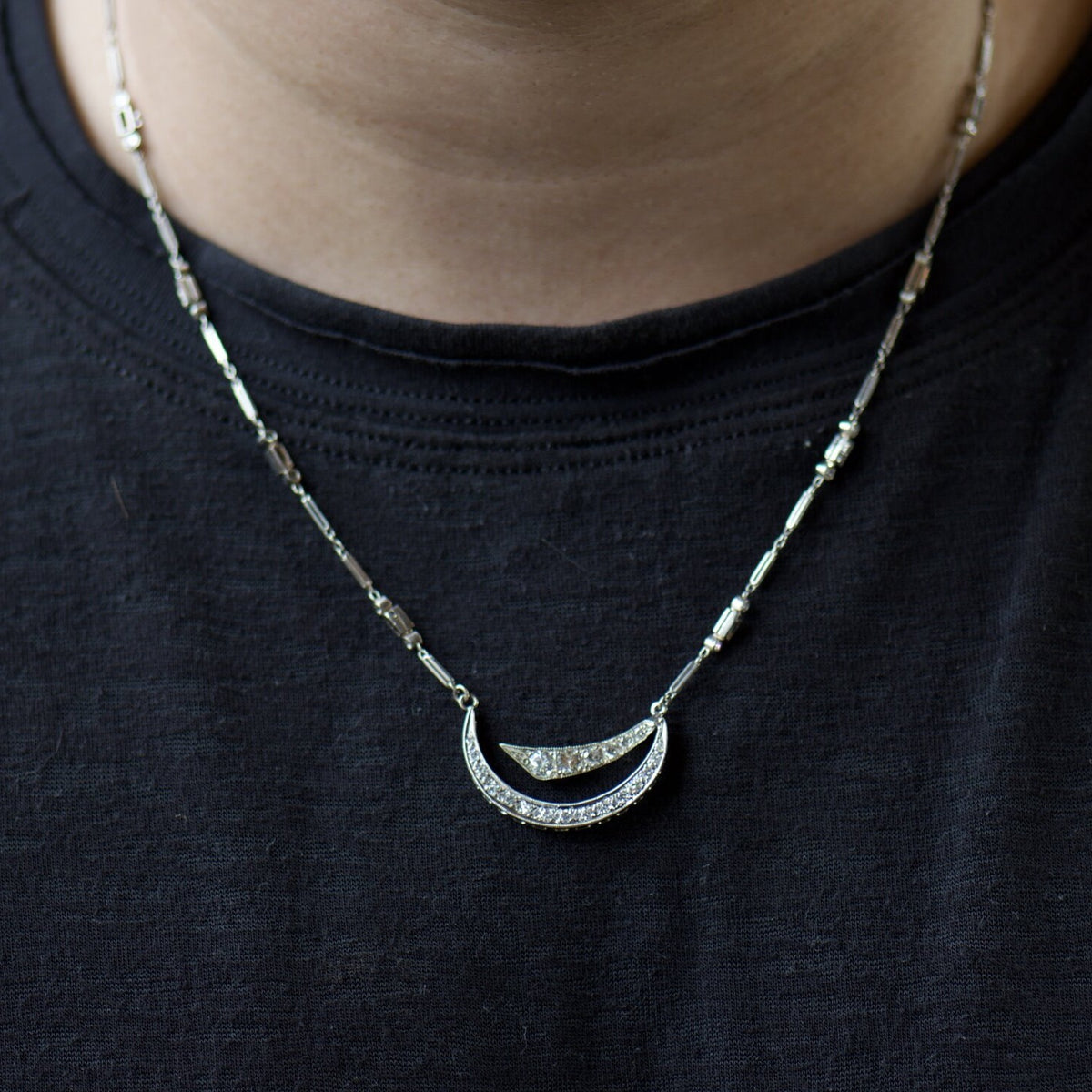 Diamond Crescent Necklace