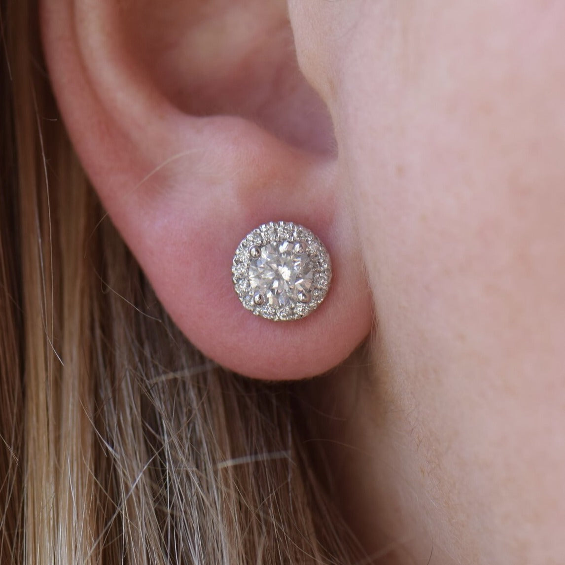 Diamond Halo Studs
