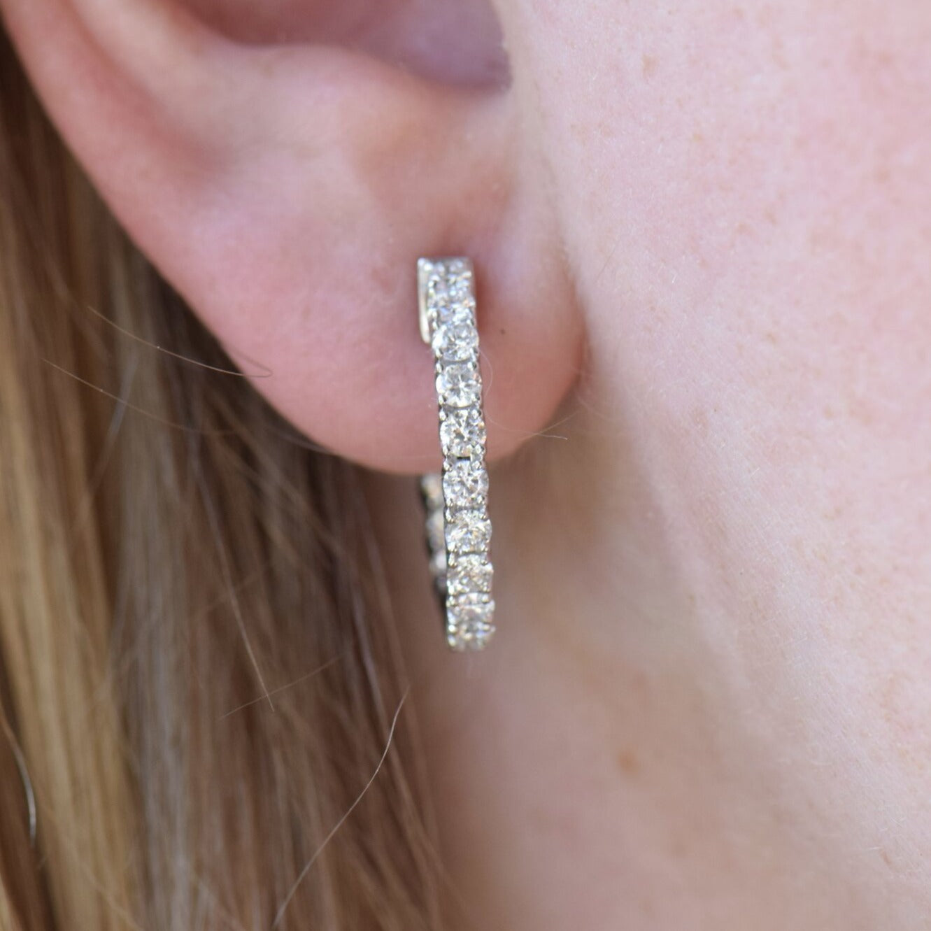 Diamond Hoop Earrings