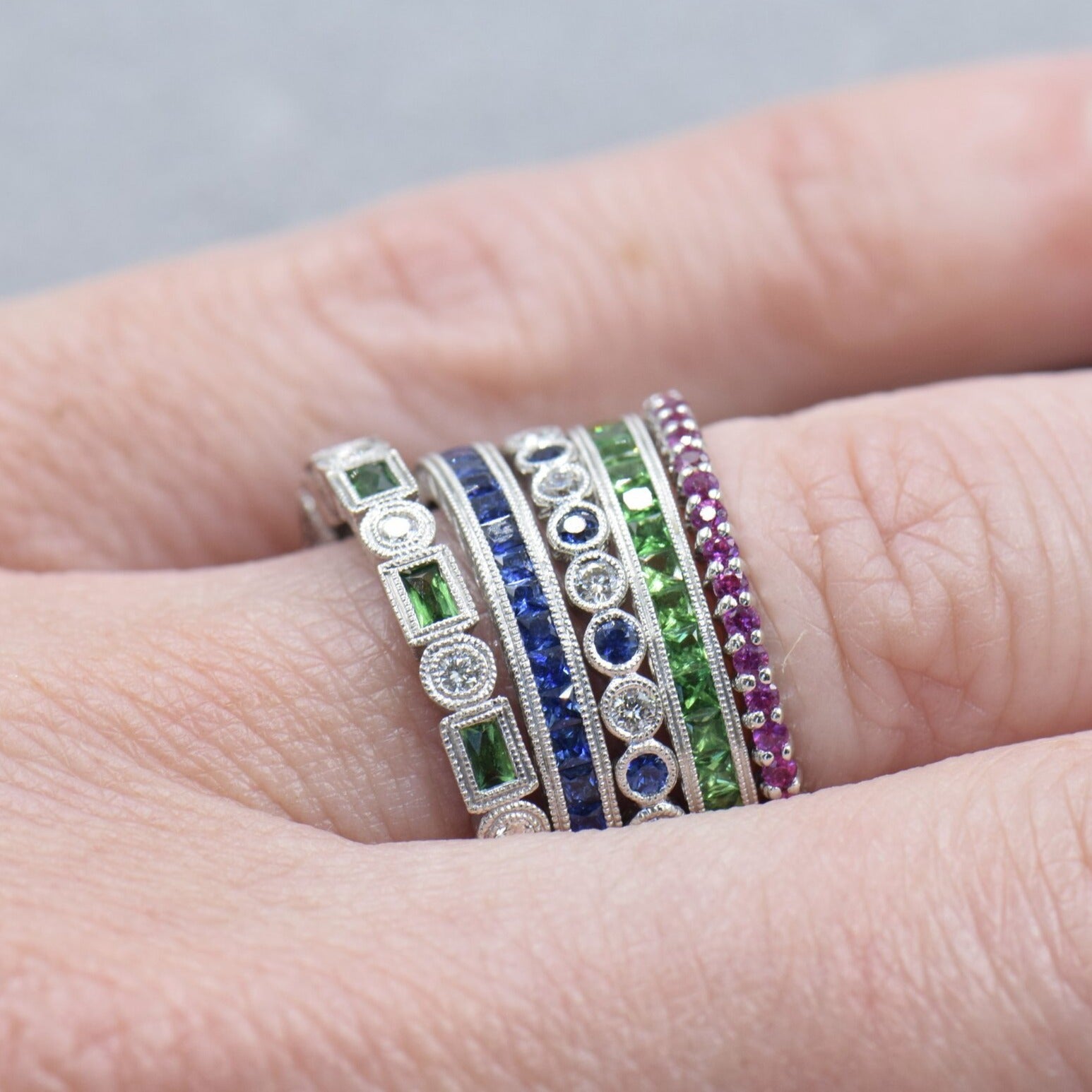 Diamond and Tsavorite Band