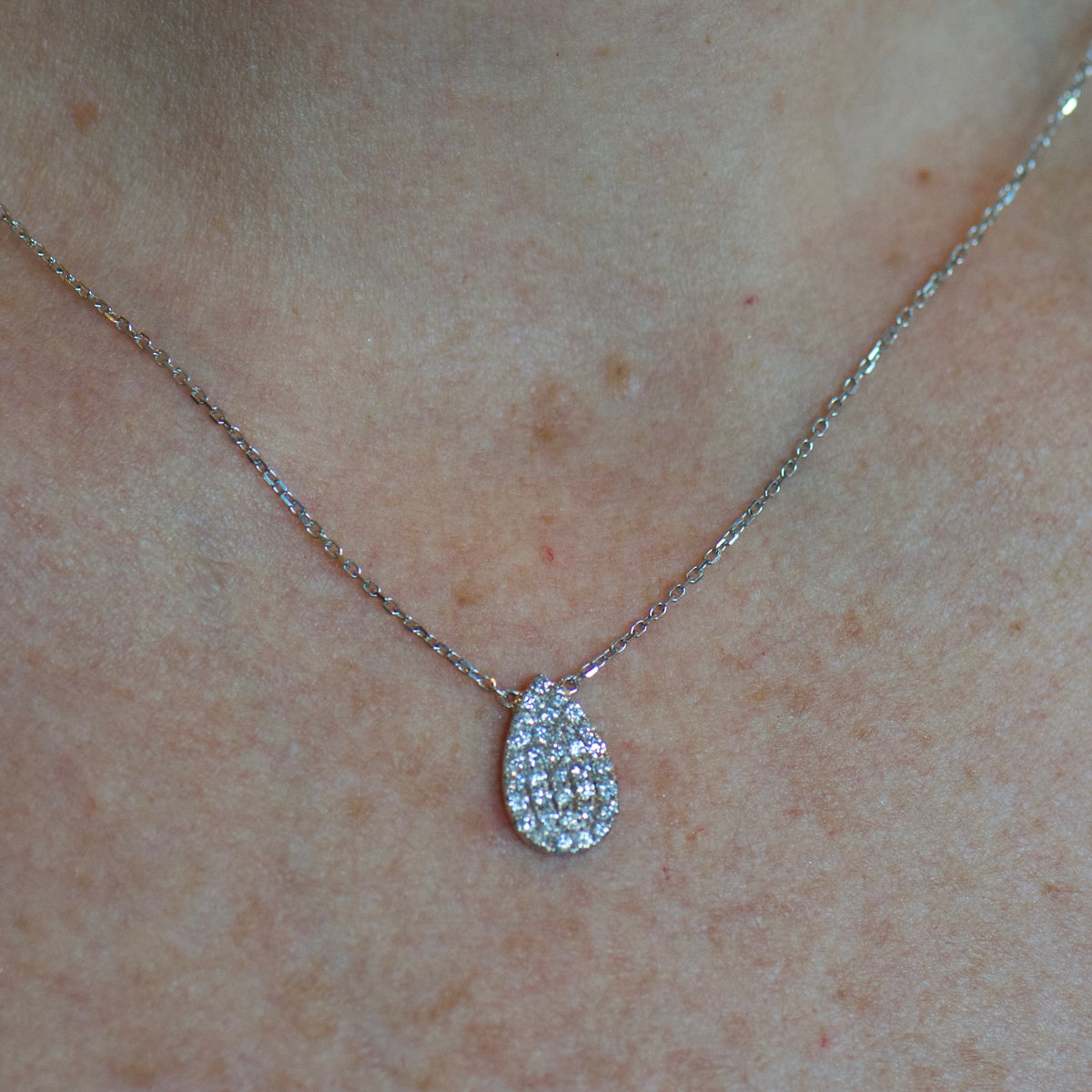 Tear Drop Diamond Necklace