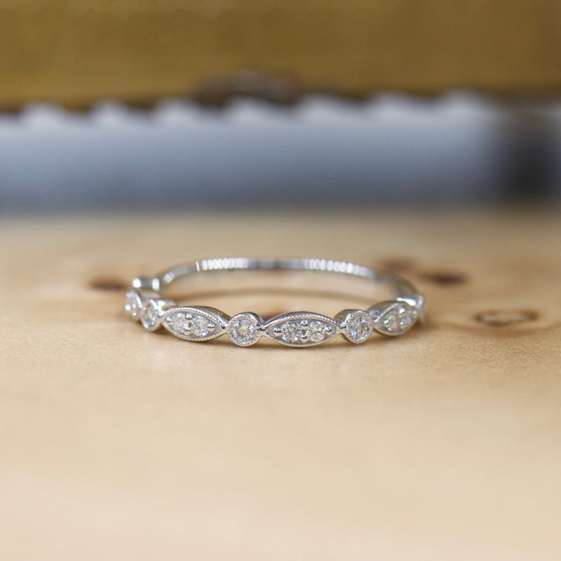 Navette and Round Diamond Band