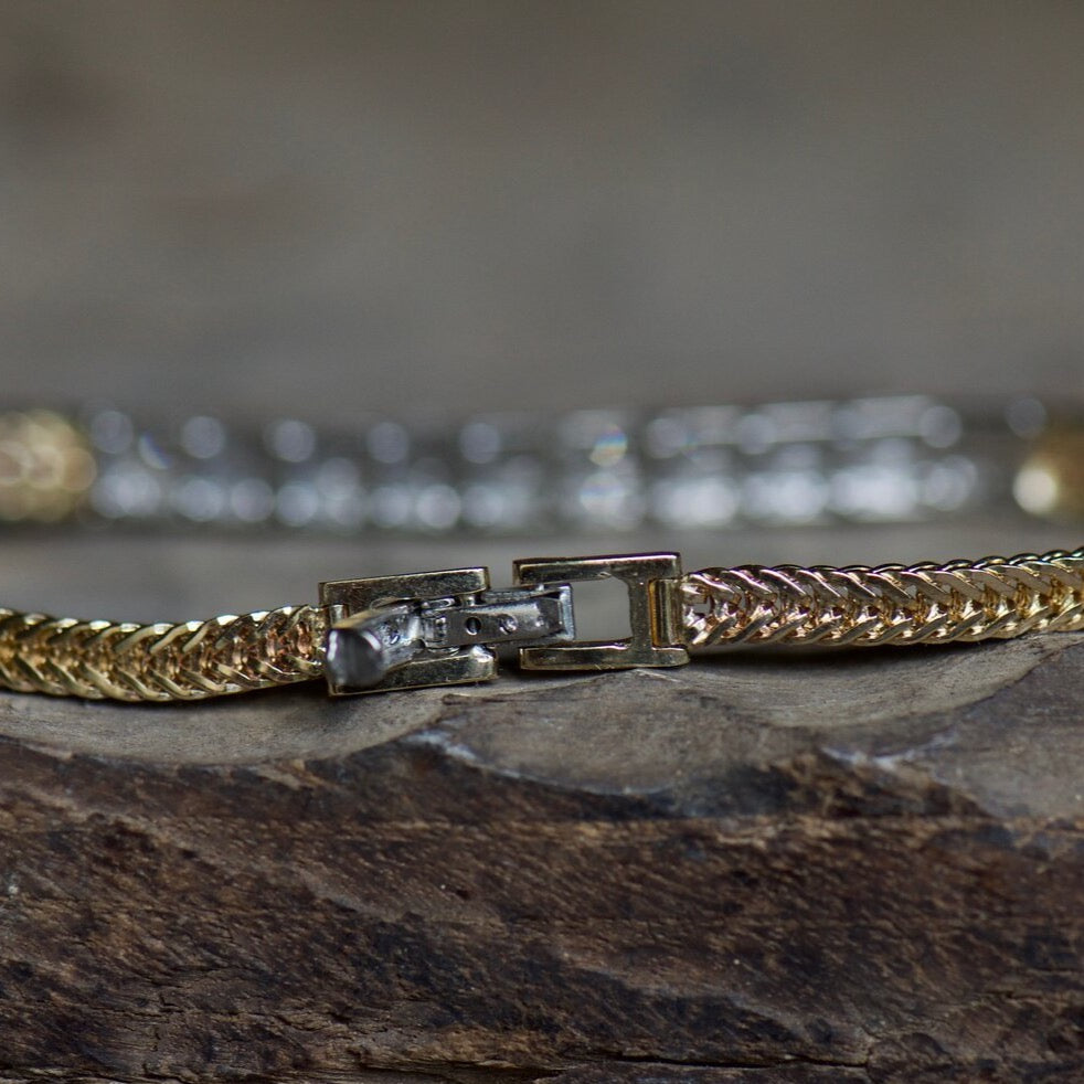 Diamond and Foxtail Chain Bracelet