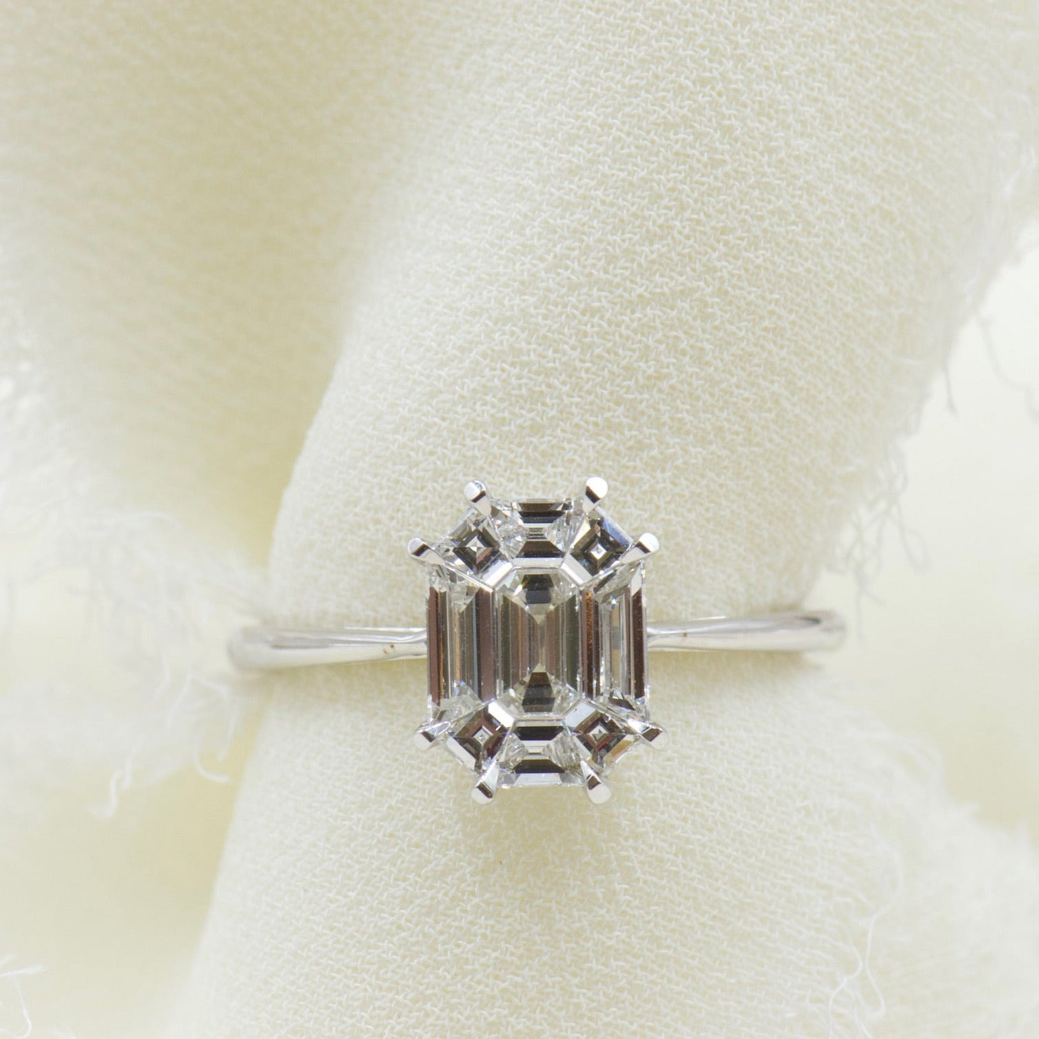 Diamond Step Cut Mosiac Ring