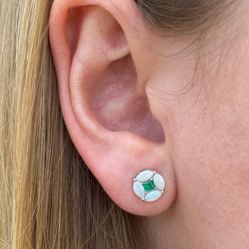 Opal and Emerald Studs