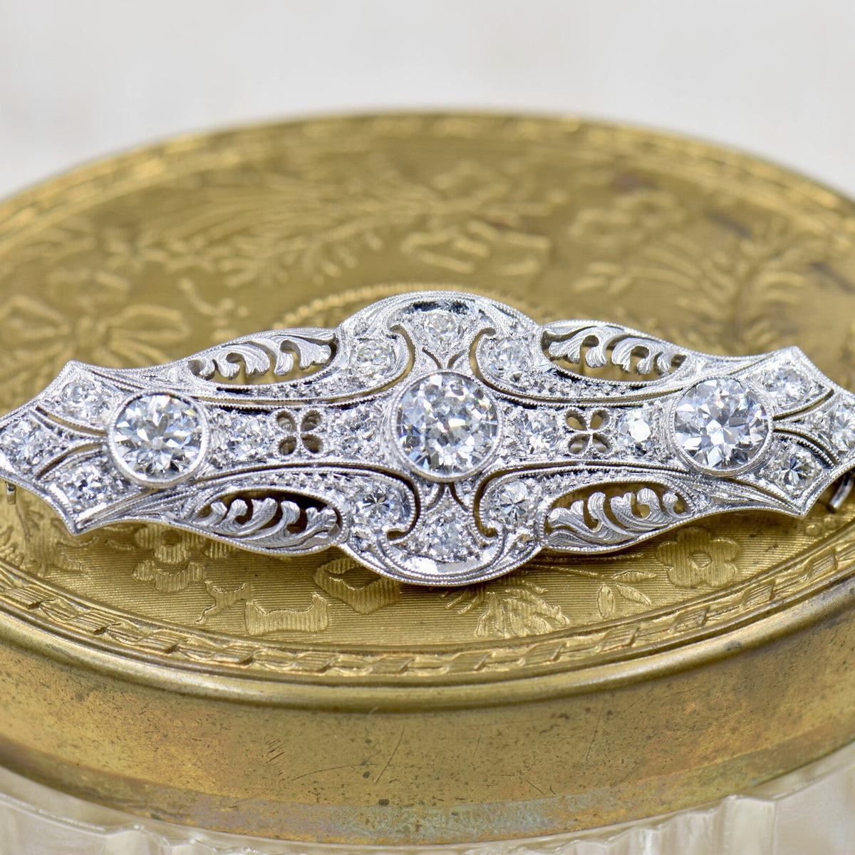 Diamond Platinum Brooch