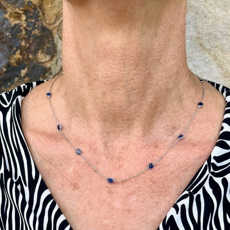 Sapphire Bezel Necklace